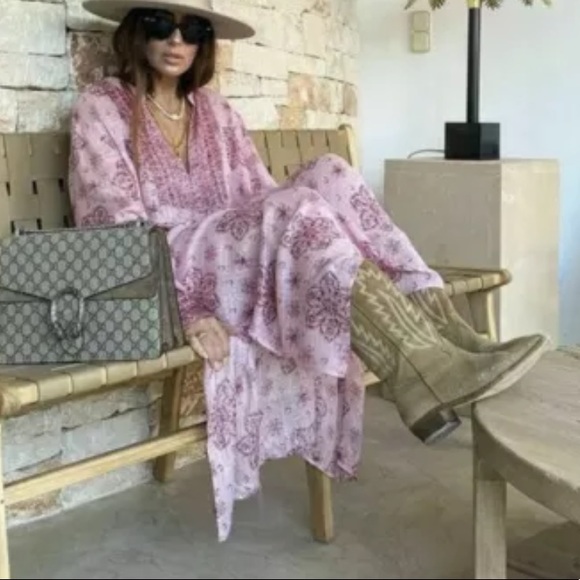 Zara printed midi slit dress size small pink NWT - Picture 7 of 16